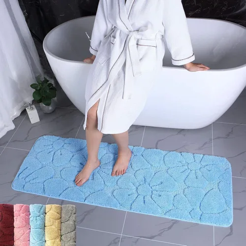 Miniatura 11 de M23 - Alfombra de baño de microfibra absorbente de agua súper suave, tapetes de baño para ducha, antideslizantes, lavables a máquina