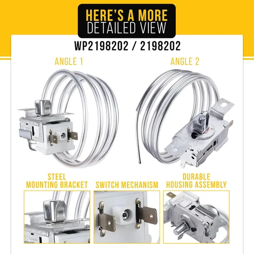 Miniatura 3 de PartsBroz WP2198202 2198202 Control de termostato para Whirlpool Kenmore Roper Estate Refrigerador Parte PS11739232 1110552 1115242 AP6006166