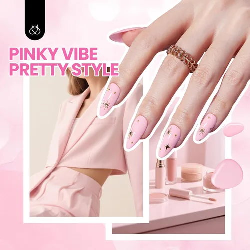 Miniatura 5 de Beetles - Kit de esmalte de uñas de gel rosa nude con lámpara de uñas LED UV, 6 piezas, kit de iniciación, gel base, capa superior, juego de esmalte