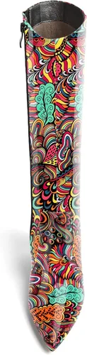 Miniatura 108 de AMBELIGHT Botas altas hasta la rodilla con cremallera y puntera puntiaguda para mujer, de patente sólida, tacón alto, 3.3 pulgadas