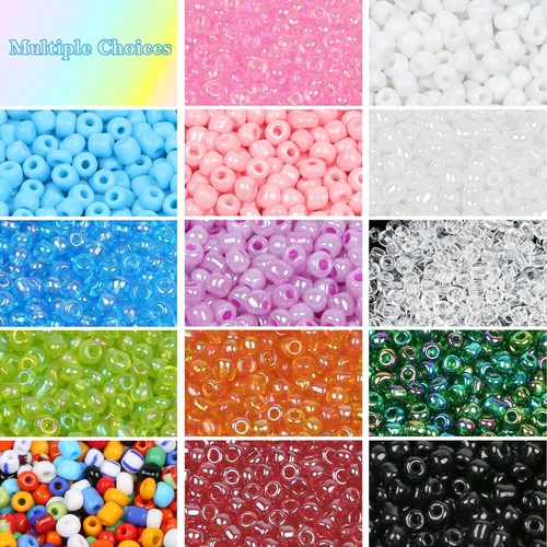 Miniatura 7 de 1300 cuentas de semillas de vidrio a granel, cuentas de poni opacas 6/0 de 0.157 pulgadas para fabricación de joyas (blanco)