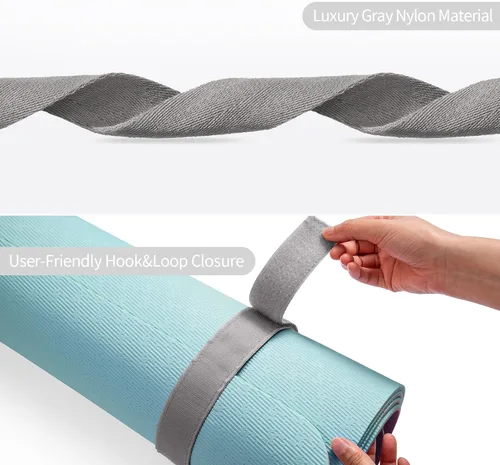 Miniatura 5 de Trilancer Correa ajustable para esterilla de yoga con cierre de gancho y bucle, soporte para tapete de yoga y tapete organizador no incluido