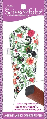 Miniatura 67 de Fundas protectoras para tijeras de diseñador, 4 unidades, tamaño surtido, diseño floral victoriano azul #4-304 Jardín floral victoriano azul