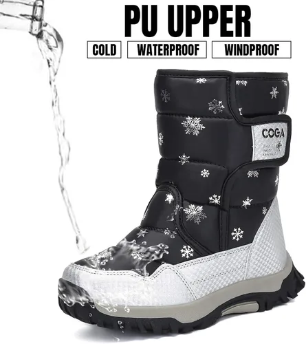 Miniatura 2 de Mishansha - Botas de nieve para niñas, niños niños pequeños niños grandes invierno, cálidas, impermeables, antideslizantes, anti colisión, corte