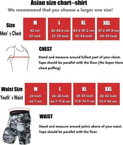 Miniatura 6 de DGXINJUN Men Padded Compression Shirt Sports Short Sleeve Protective Camo T-Shirt Shorts Set Shoulder Rib Chest Back Protector Pads Support Suit for