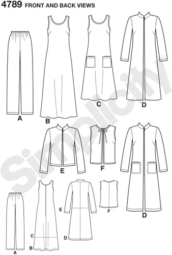Miniatura 2 de Simplicity 4789 Pantalones de talla grande, chalecos, chaqueta y patrón de costura para mujer de In K Design, tallas AA (10 -18)