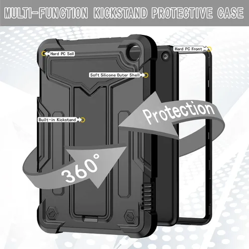 Miniatura 3 de EpicGadget Funda para tablet Amazon Fire 7 (12ª generación, lanzada en 2022) – Funda híbrida resistente a los impactos con soporte + 1 lápiz