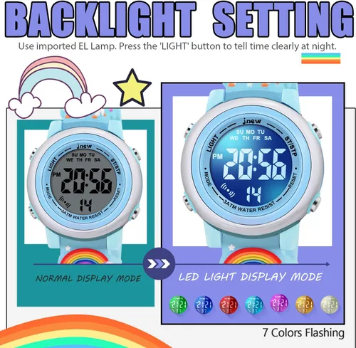 Miniatura 45 de Relojes impermeables de dibujos animados 3D para niñas con alarma, los mejores regalos de juguetes para niñas de 3 a 12 años