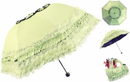 Miniatura 33 de Honeystore Paraguas plegable a prueba de rayos ultravioleta Princess Lace Parasol con cúpula anti-UV