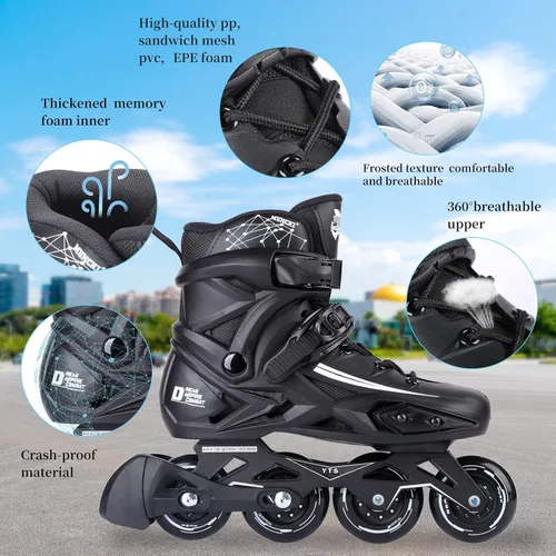 Miniatura 3 de Patines en línea de fitness, 4 ruedas para exteriores, patines de carreras de velocidad para hombres, mujeres y adultos
