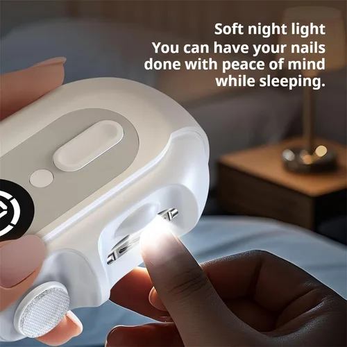 Miniatura 5 de Cortaúñas eléctrico 4 en 1 para personas mayores y bebés, recortadora recargable por USB con 2 velocidades, cubierta magnética y colector