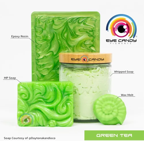 Miniatura 2 de Eye Candy Pigmento en polvo de mica prémium "té verde" (1.76 onzas), aditivo multiusos para manualidades y manualidades carpintería, bombas