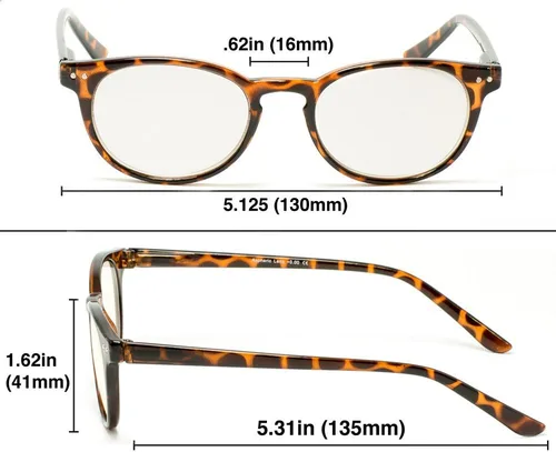 Miniatura 5 de Lentes de lectura retro para computadora para mujeres y hombres, antirreflejos, fatiga ocular, luz azul, bloqueo UV (tortuga, fuerza +2.00)