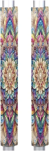 Miniatura 40 de Pardick Juego de 2 cubiertas para manija de puerta de refrigerador, diseño de hoja de limón amarillo lavable, protector decorativo para manija