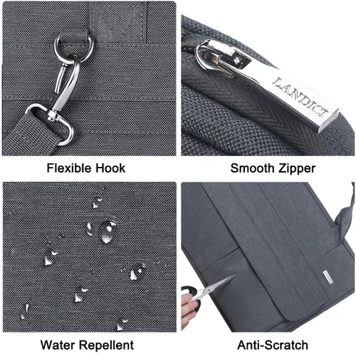 Miniatura 5 de LANDICI - Funda para portátil de 13/14 pulgadas con correa para el hombro, funda delgada impermeable para computadora compatible con MacBook Air