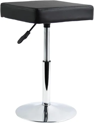 FURWOO Taburete cuadrado negro para salón – Taburete de altura ajustable para tocador, manicura, tienda, peluquería oficina en casa, pequeño