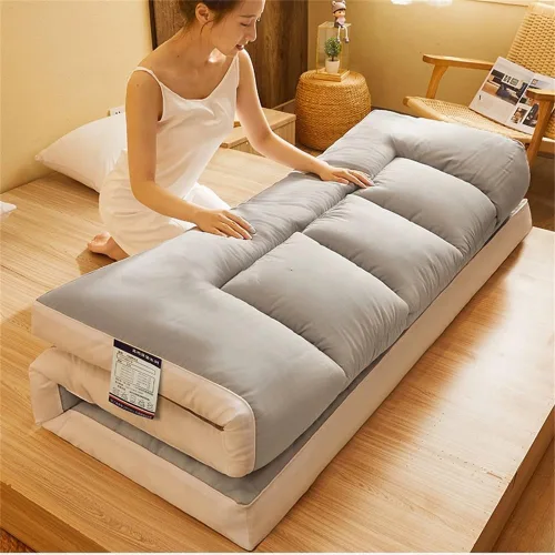 Miniatura 3 de Colchón de futón japonés para piso, extra grueso, esponjoso, sofá, campamento en casa, cama de invitados, tapete portátil para dormir