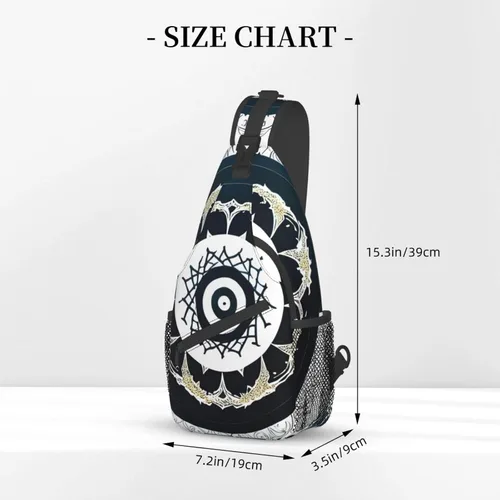 Miniatura 2 de Bolso redondo de tótem blanco y negro, bolsa cruzada de viaje, senderismo, mini mochila de pecho, mochila casual para el hombro para mujeres