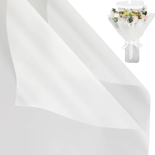 Miniatura 38 de NESCCI Papel de regalo de flores de 20 hojas, papel de regalo de ramo floral impermeable, suministros de floristería, papel de embalaje para boda