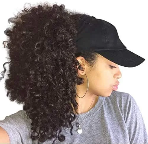 Miniatura 7 de CurlCap Gorra sin parte trasera para cabello natural, gorra de béisbol forrada de satén para mujer