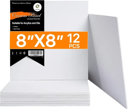 Miniatura 9 de conda Lienzos para pintar de 9 x 12 pulgadas, paquete de 24 tableros de lienzo blanco en blanco, imprimados, 100% algodón, paneles de lienzo