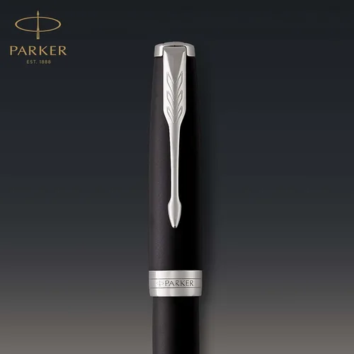 Miniatura 4 de PARKER Sonnet 1931523 - Bolígrafo de punta fina, laca negra mate con borde de paladio, tinta negra de punta fina (1931523), negro mate y cromo