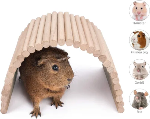 Miniatura 3 de Niteangel Escalera de escalada para hámster, puente colgante de madera para conejillos de indias, ratas, erizo, jerbos, ratón, planeador de azúcar