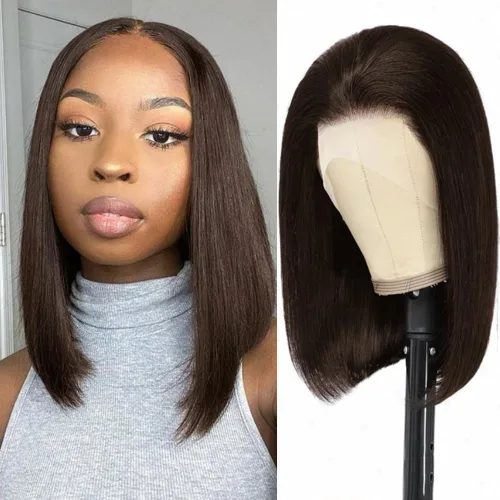 Miniatura 17 de UTIDE Peluca Bob Rubia 613 de Cabello Humano Pelucas Cortas de Cabello Humano 8 Pulgadas Peluca Frontal de Encaje 613 Cabello Humano Pre Arrancado