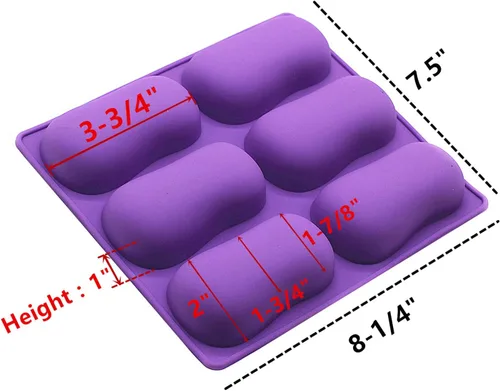 Miniatura 2 de 2 moldes ovalados de silicona para jabón, moldes clásicos ovalados para hacer dulces de gelatina de chocolate