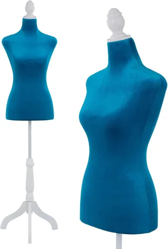 Miniatura 12 de Torso de Maniquí Forma de Vestido Altura Ajustable Maniquí Femenino Modelo de Exhibición Cuerpo de Torso Soporte Trípode Formas de Ropa