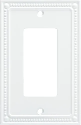 Miniatura 14 de Franklin Brass Placa de pared clásica con cuentas (1 unidad) para interruptor de luz, color blanco puro, protector de palanca de 1 banda, toma