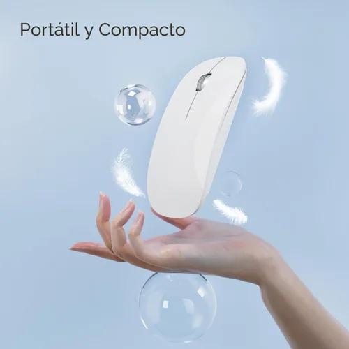 Miniatura 7 de TENMOS M18 Mouse Bluetooth, Mouse inalámbrico recargable USB C, Mouse silencioso de triple modo (Bluetooth dual+USB) para computadora, portátil