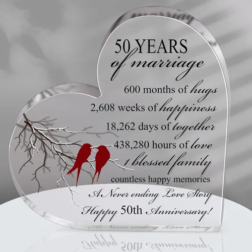 Miniatura 11 de Qunclay Regalo de 10 años de matrimonio Recuerdo de aniversario de boda Corazón Recuerdo de matrimonio Decoración Regalo para pareja padres mujeres