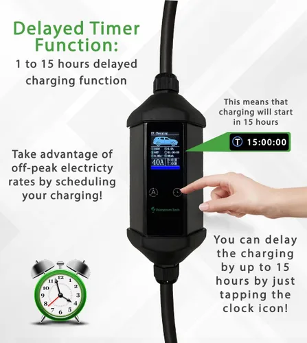 Miniatura 3 de Cargador Primecom de 32 amperios y 40 amperios de nivel 2, para vehículos eléctricos (EV), (240 V, 32 A/40 A), cargador de coche eléctrico NEMA