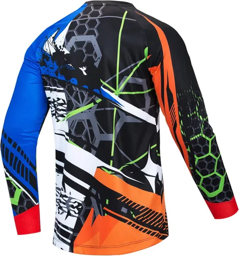 Miniatura 2 de JPOJPO Camiseta de ciclismo para hombre, camiseta de manga larga para jóvenes, todoterreno, para motocicleta, ropa de bicicleta, anti-UV