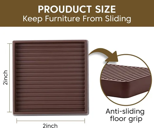 Miniatura 2 de Almohadillas de Goma para Muebles Copas de Ruedas para Muebles, Topes Antideslizantes para Cama Protectores de Suelo con Agarre, Almohadillas
