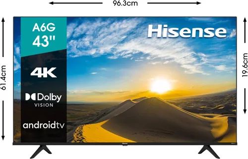 Miniatura 2 de Hisense - Televisión Smart 43A6G de 43 pulgadas con resolución 4K Ultra HD, con Android, compatibilidad con Alexa