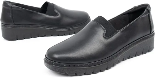 Miniatura 5 de VJH confort Mocasines de mujer con punta redonda para caminar cómodos, con soporte de arco (negro, 9), Negro