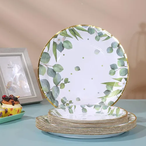 Miniatura 6 de Platos y servilletas para baby shower de género neutro para 25 decoraciones de fiesta verde salvia, decoración de fiesta de cumpleaños para niños
