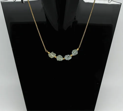 Miniatura 2 de Gempires Natural Raw Bar Crystals Pendant Necklace Handmade Jewelry 22 inch Adjustable Chain