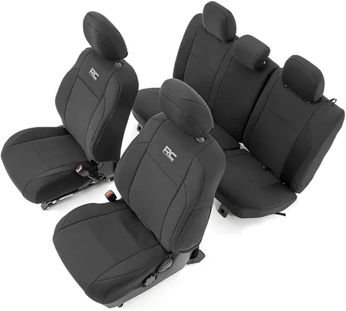 Miniatura 2 de Rough Country Fundas de asiento de neopreno delanteras y traseras para Tacoma 2016-2022 - 91031 y Auto Ventshade [AVS] en el canal Ventvisor