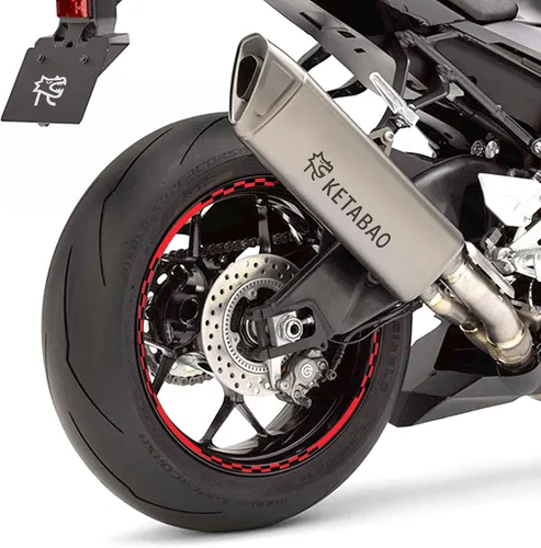Miniatura 9 de KETABAO Calcomanías adhesivas para llantas de 17 pulgadas C02 compatibles con YZF R6 R1 MT 03 125 09 07 10 TRACER 700 FZ25 (azul)