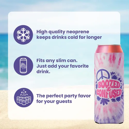 Miniatura 5 de Aturdido & Comprometido despedida de soltera Coozies Skinny Can Incluye Bride Coozie y Slim Bachelorette Coozies para fiesta de los 70