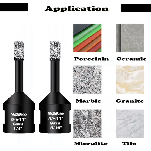Miniatura 5 de Brocas de núcleo de diamante seco de 1-1/2 pulgadas (1.496 in), kit de sierra de diamante soldado al vacío para azulejos de cerámica de porcelana