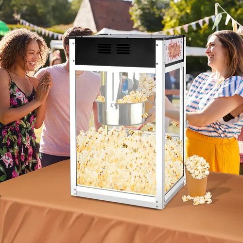 Miniatura 7 de ROVSUN Máquina comercial de palomitas de maíz estilo cine con hervidor de 12 onzas que hace hasta 80 tazas, máquina para hacer palomitas de maíz
