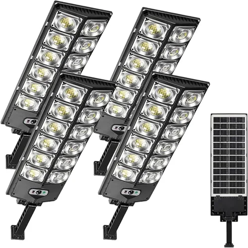 Miniatura 8 de ikaufen 80000LM 8500K Luz solar LED de calle 800 W, luces comerciales al aire libre, impermeables, de alto brillo LED, del atardecer al amanecer