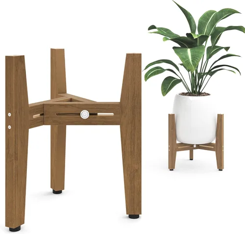 Miniatura 7 de LUE BONA HDPS - Soporte para plantas para interiores y exteriores, soporte moderno ajustable de mediados de siglo para plantas de 8 a 12 pulgadas