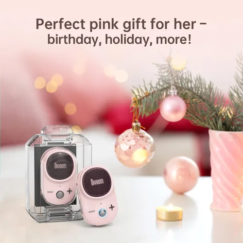 Miniatura 9 de Divoom Itour-S - Altavoz Bluetooth portátil, IP67 resistente al agua, a prueba de polvo, pequeño altavoz Bluetooth portátil con clip, tiempo de Rosa