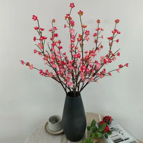 Miniatura 4 de Flores de Ciruelo Artificiales, 6 Piezas de Flores de Cerezo Rosa, Ramas Falsas para Vaso, Ramas de Cerezo Artificiales para Decoración de Hogar