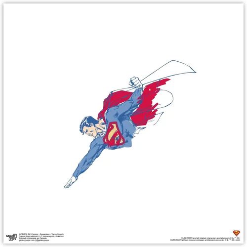 Miniatura 9 de Trends International Gallery Pops DC Comics Superman - Póster de pared de boceto de torso, 12 x 12 pulgadas, versión enmarcada en negro